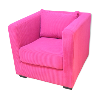 Fauteuil club forme cube vintage années 80 design - moderniste-minimaliste