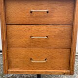 Vintage modernist desk in wood and metal