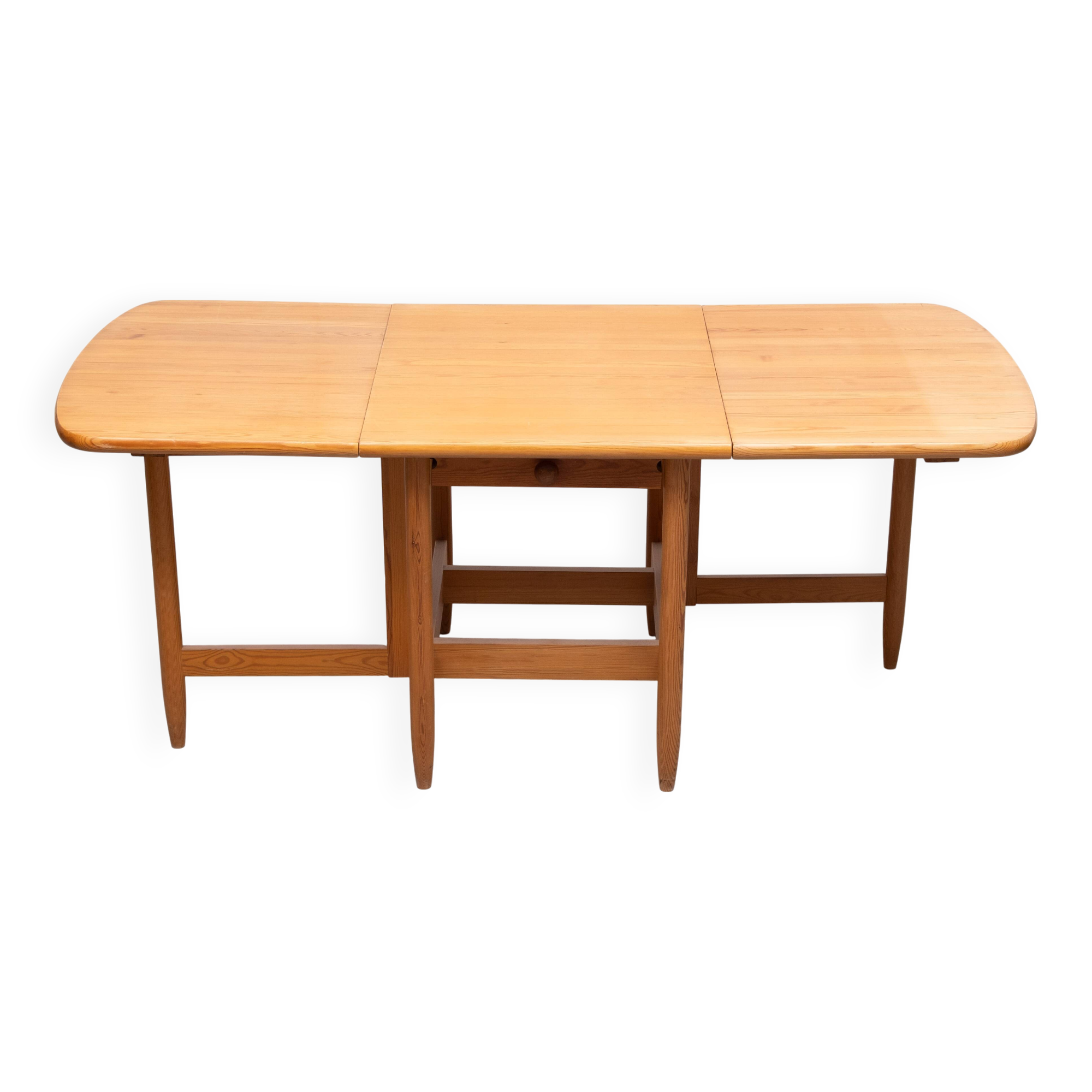 Eero Aarnio Solid Pine wood drop leaf dining table Laukaan Puu 1970s