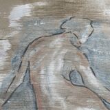 Charcoal painting on natural paper