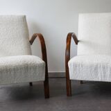 Pair of armchairs by Jindřich Halabala, circa 1930, Czechoslovakia.