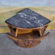 Small corner cabinet with marble, corner sideboard.