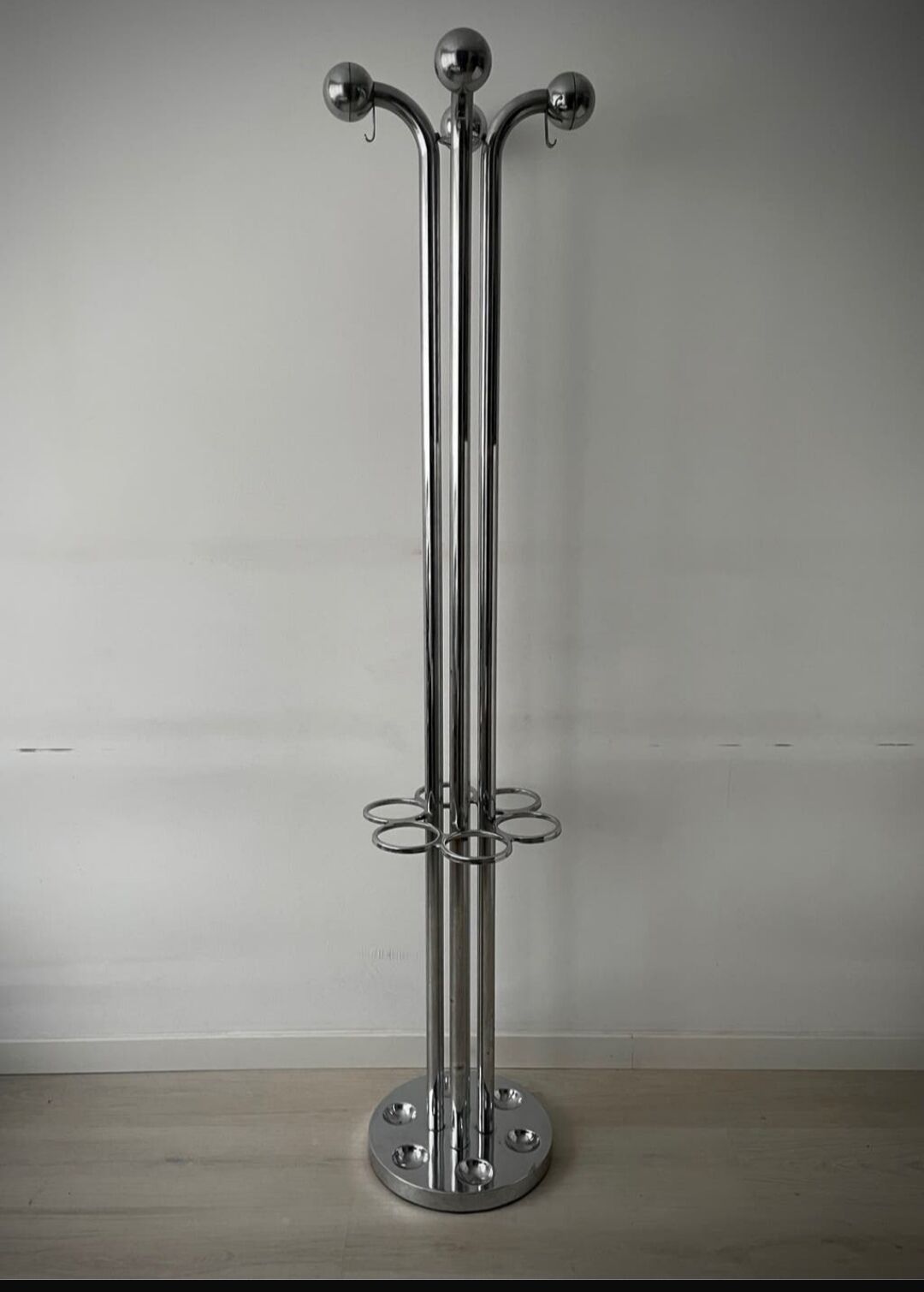 Italian vintage coat rack and umbrella holder Space Age 70s