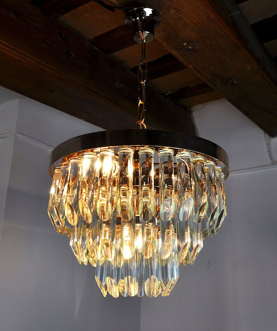 Venini glass chandelier, 3 levels, Italy, 1970
