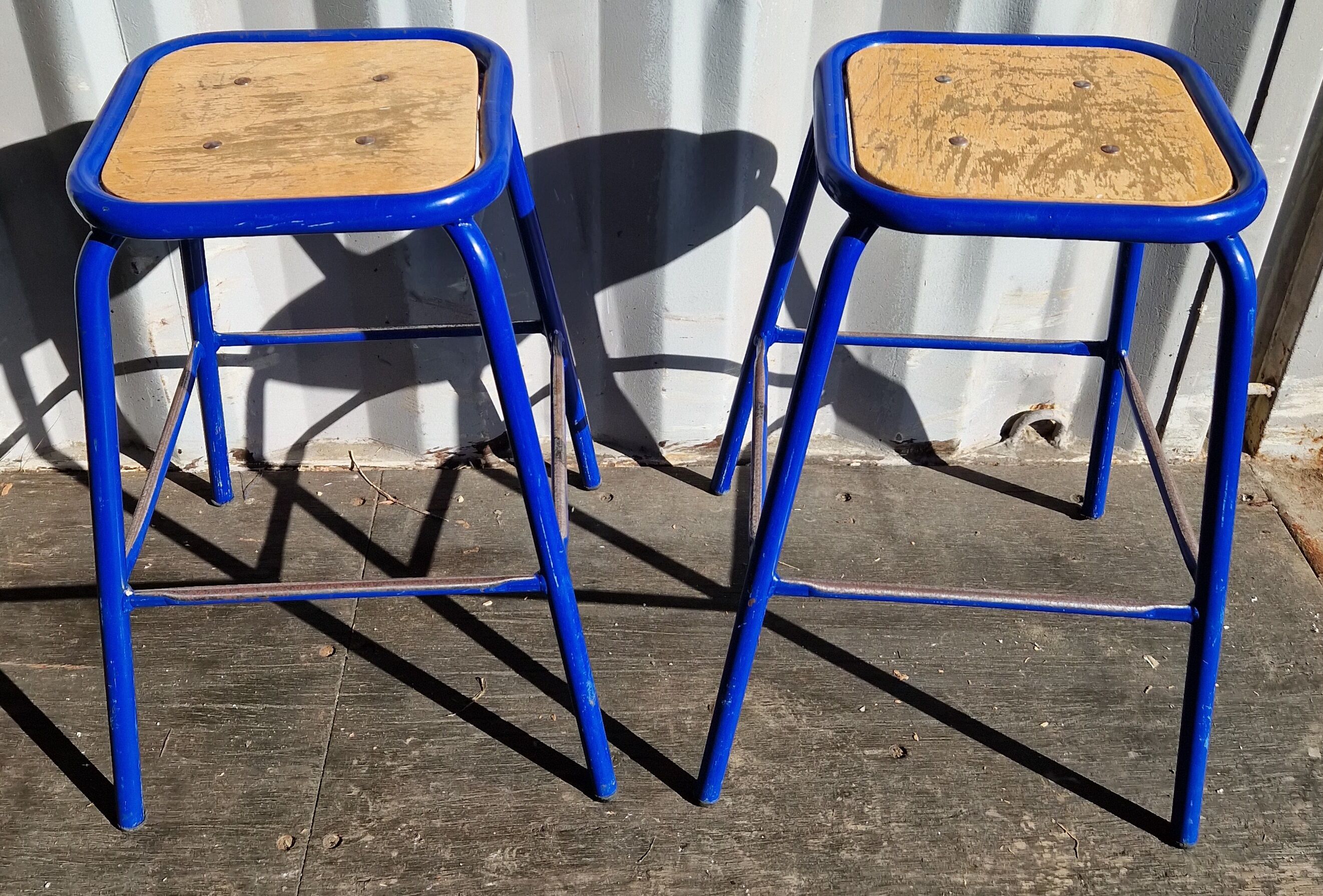 Pair of industrial stools