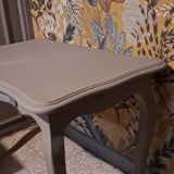 Rectangular solid wood coffee table painted gray 1960