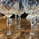 Set of 7 chiseled crystal wine glasses stamped with a crowned S