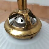 Pair brass and glass chandeliers