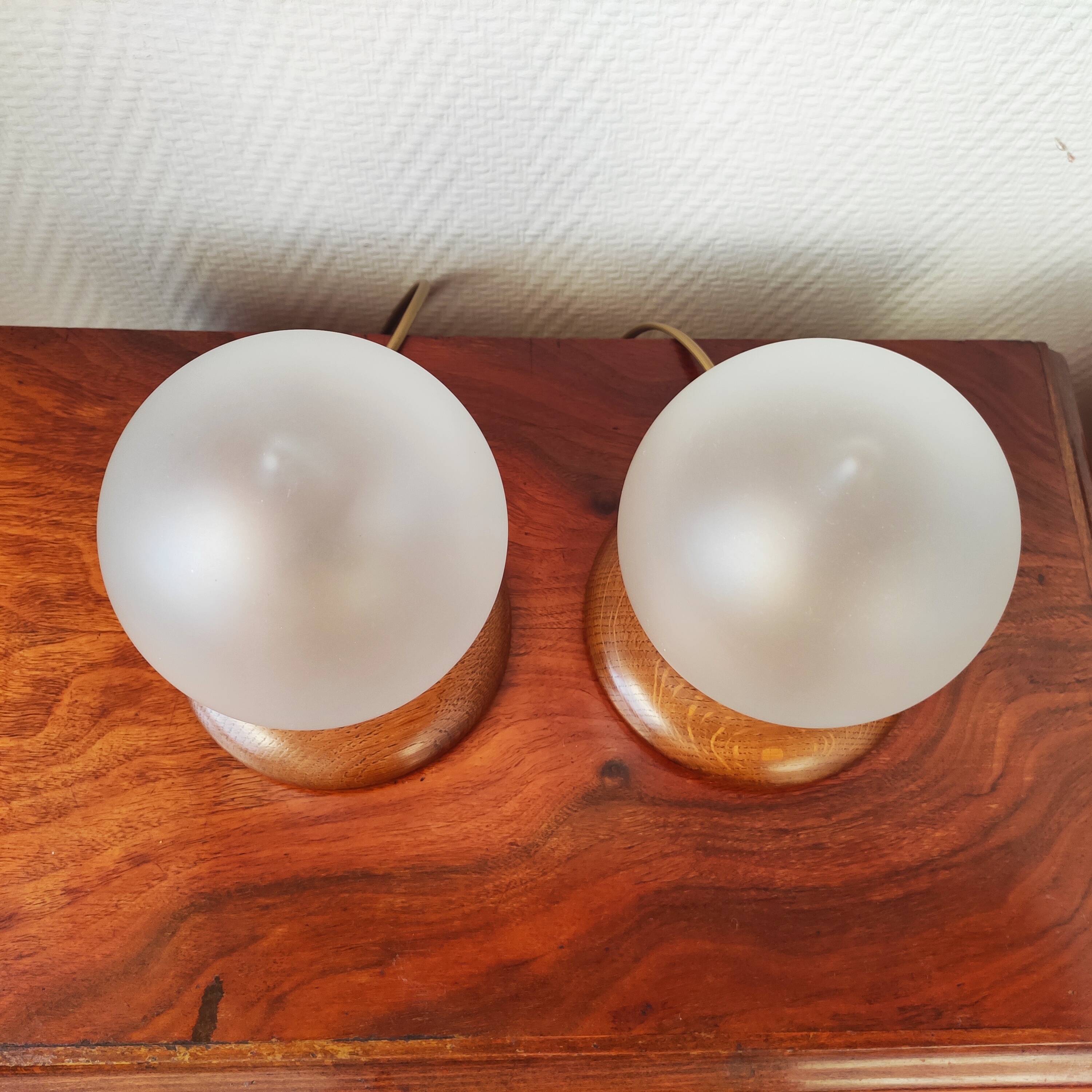 Pair of vintage ball lamps