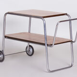 Bauhaus Style drinks trolley made in 1930s Czechia, designed by Halabala