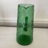 Hammered blown glass decanter, vintage Italian