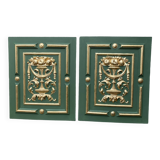 Pair of carved and leaf-gilded wooden panels