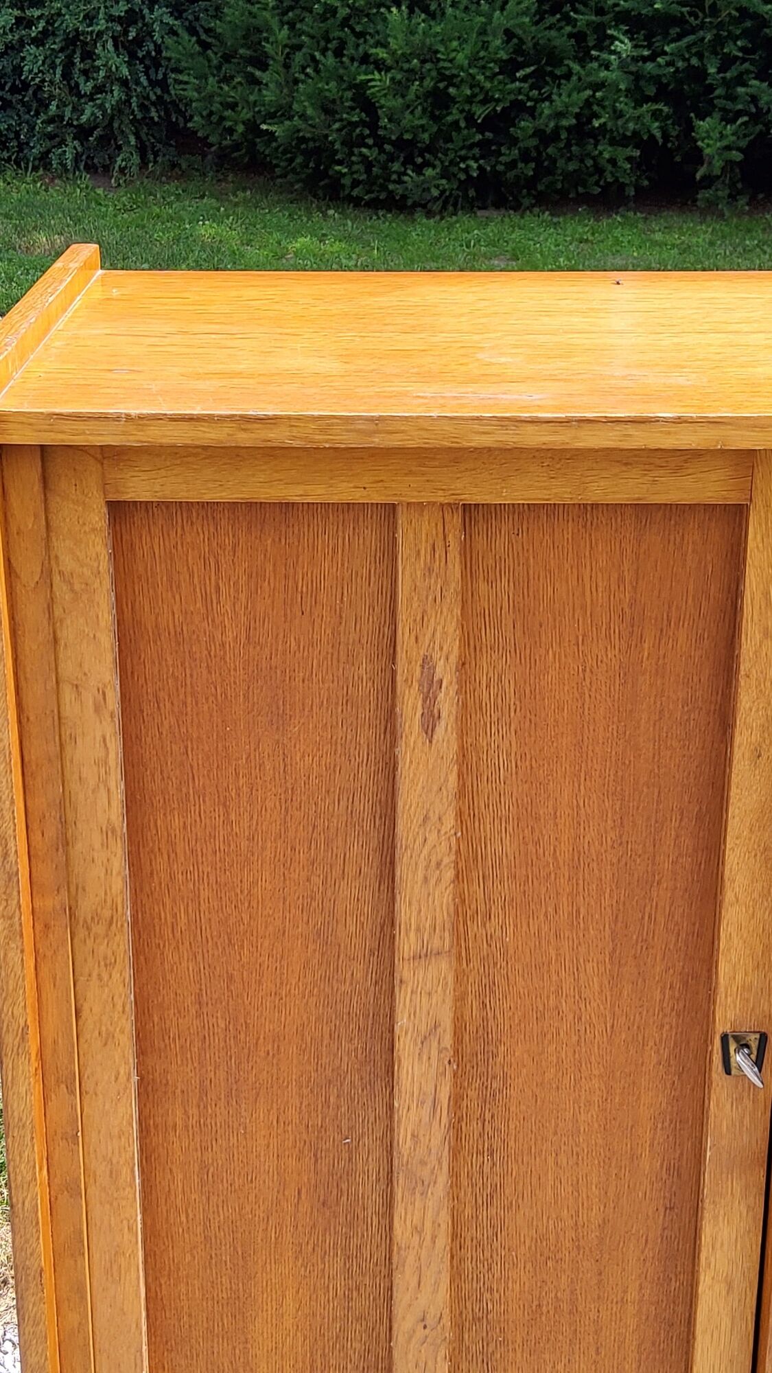 Vintage Golden Blond Oak Chest of drawers Feet Compass 6 Drawers 1 Door 50s