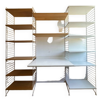 Bibliothèques avec bureau et caisson de rangement String System Furniture