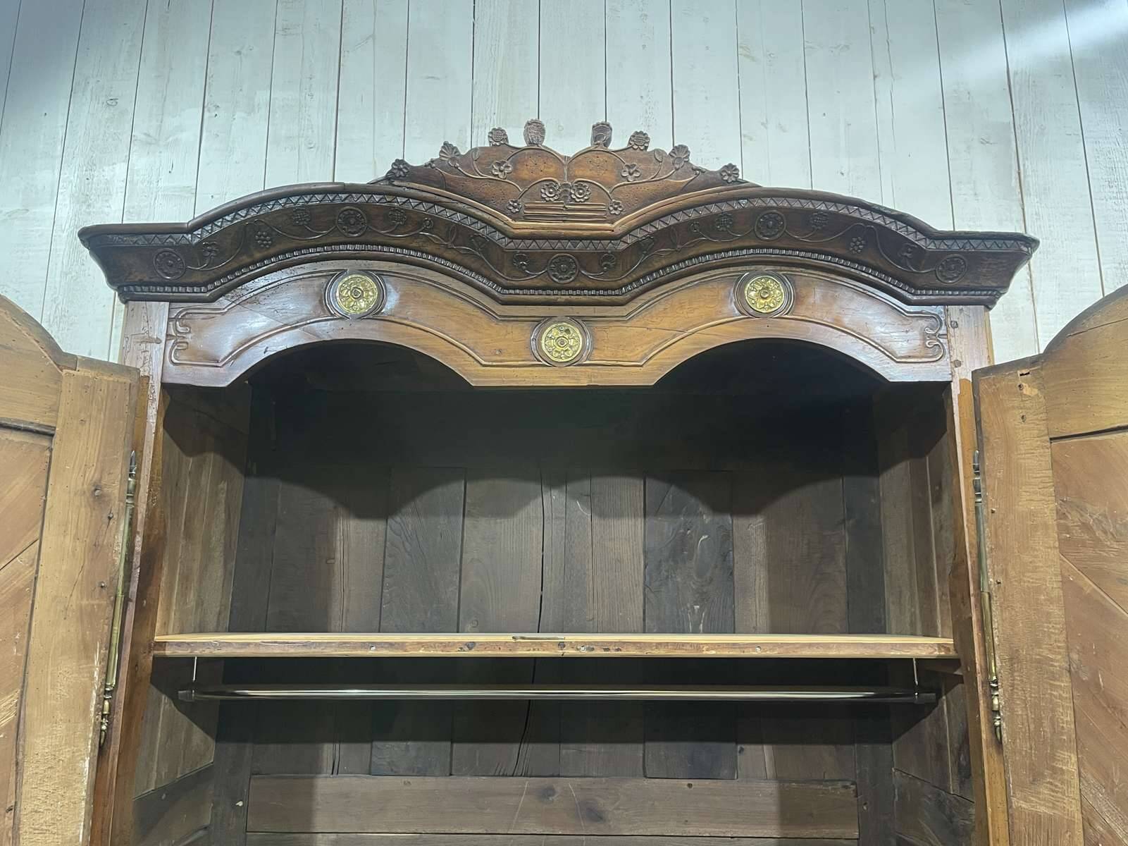 Wedding armoire from Rennes dated 1857 and signed François fils Denot.
