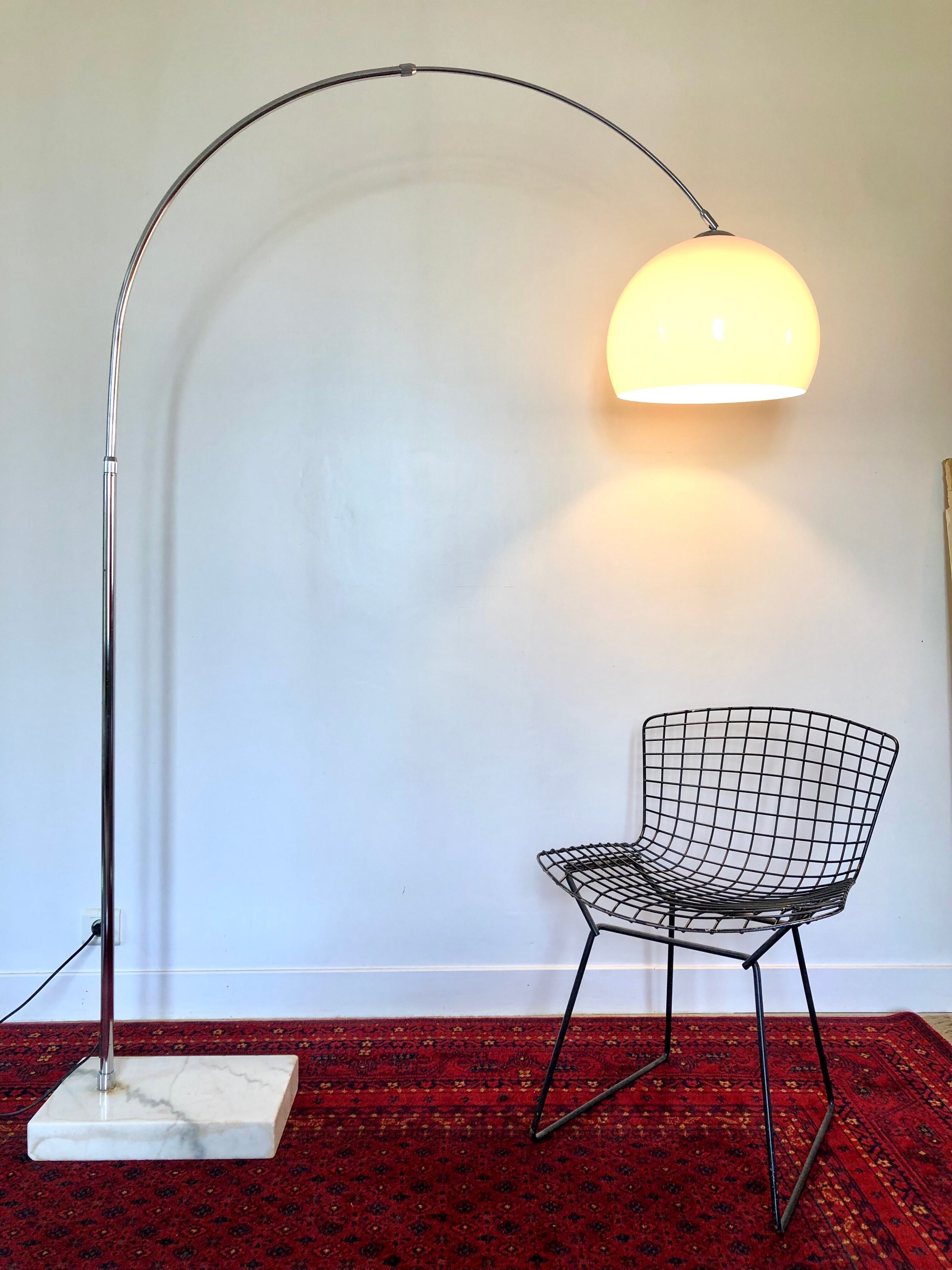 Lampadaire Arc avec pied en marbre