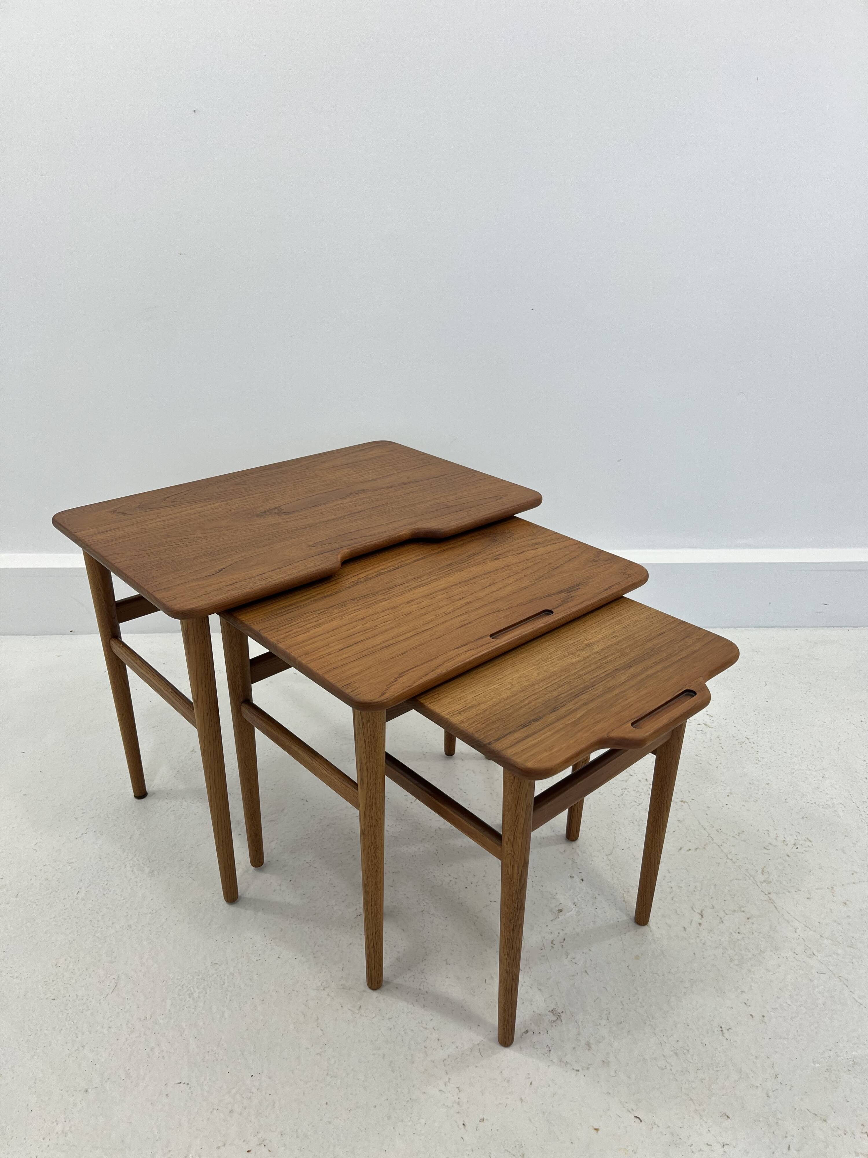 Danish Teak Nesting Tables by Kurt Østervig for Jason Møbler, 1960s, Set of
