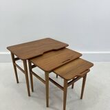 Danish Teak Nesting Tables by Kurt Østervig for Jason Møbler, 1960s, Set of