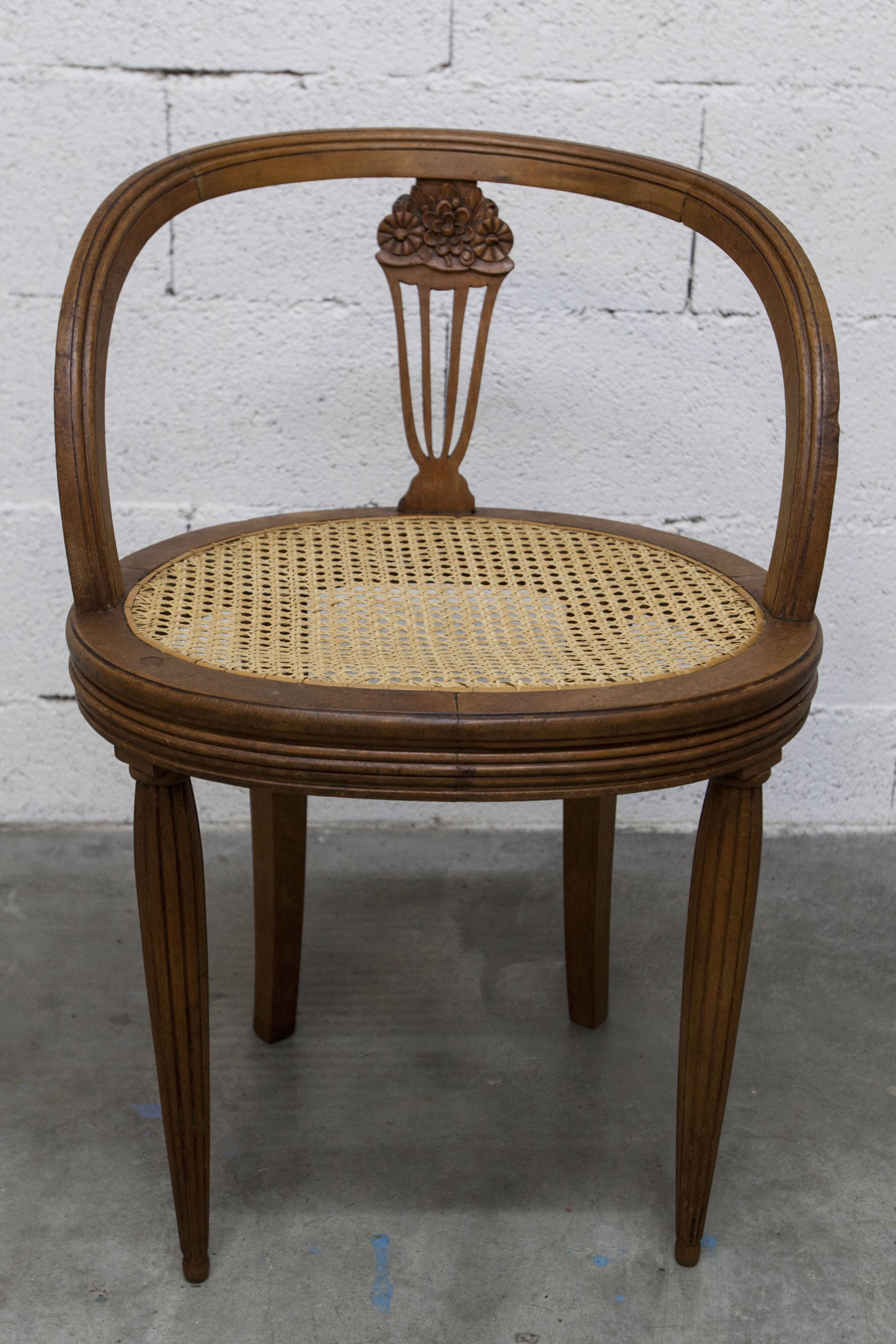 Vintage Louis XVI style chair – Cane seat, lyre-shaped back