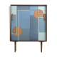 Mid-Century Modern Scandinavian Hand-Painted Birch Cabinet, 1960s