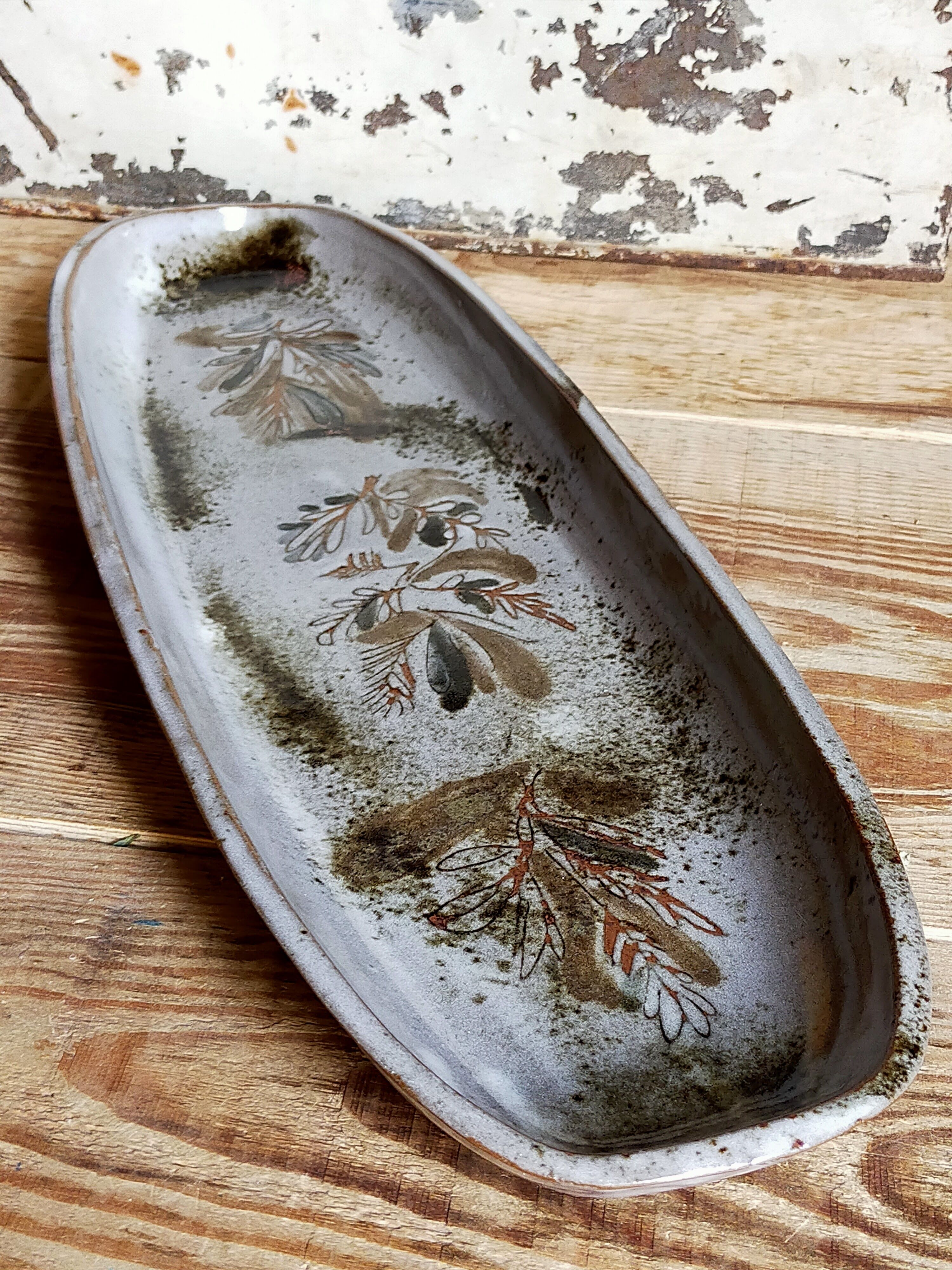 60s ceramic potter oval dish