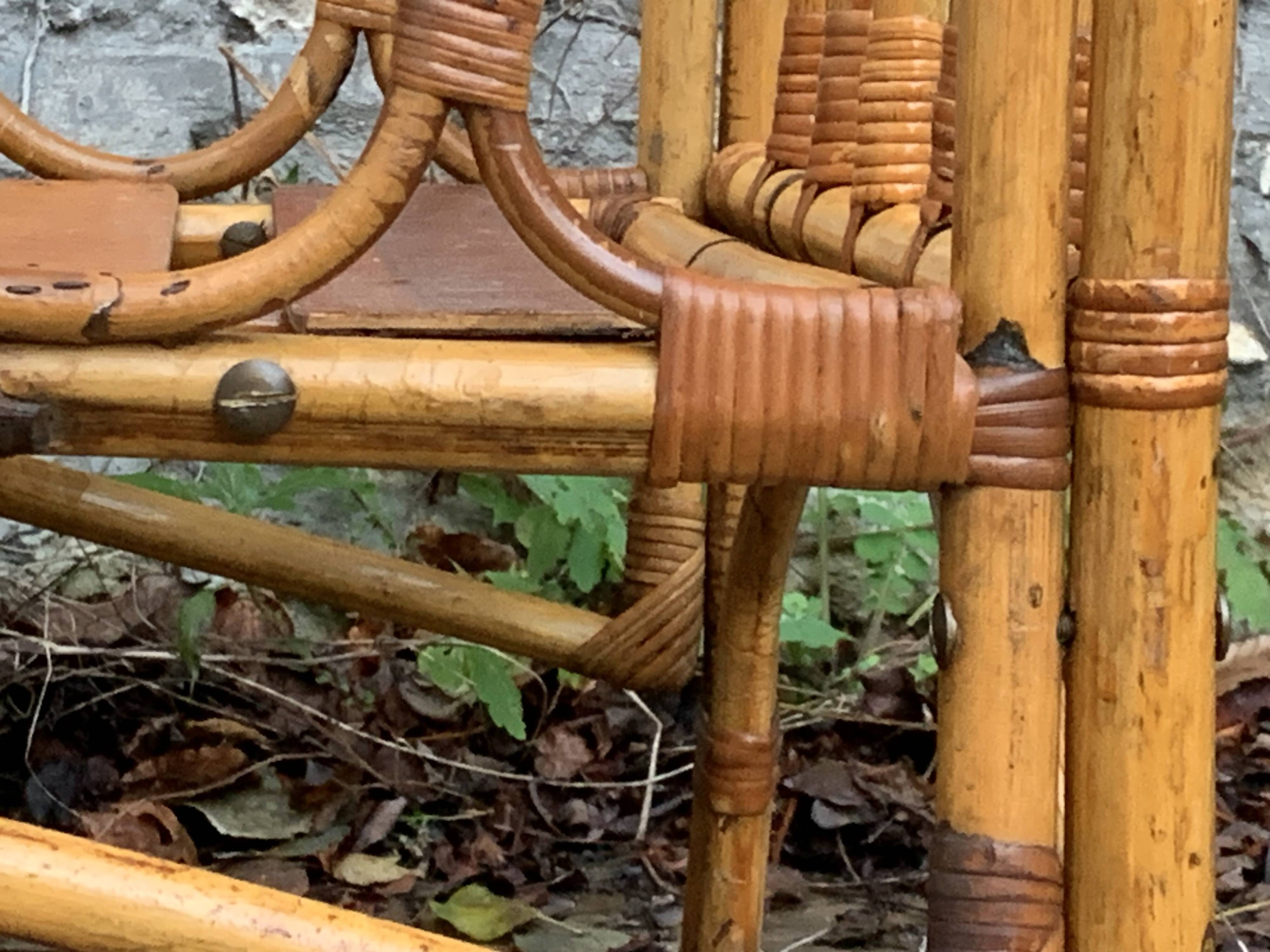 Vintage rattan baby bed 1960