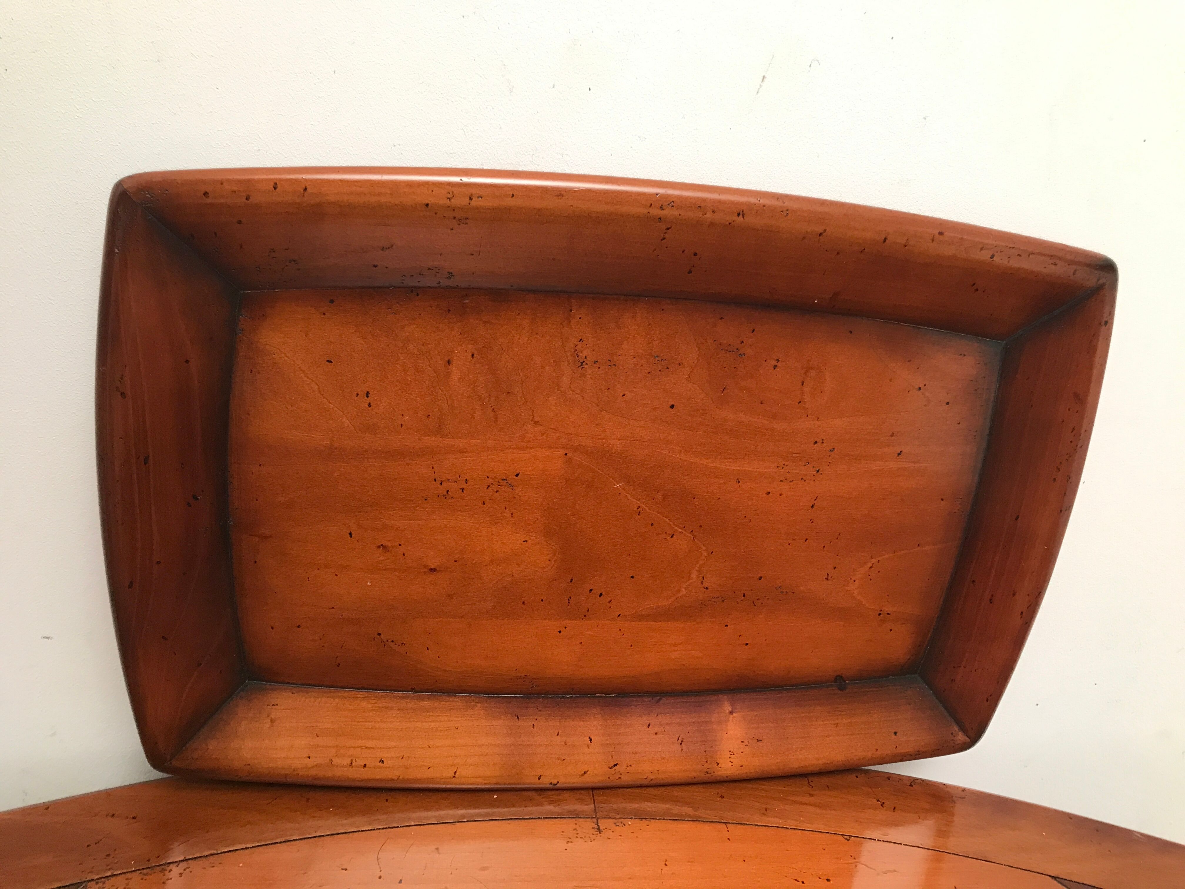 Coffee table bar trunk oval vintage cherry 70s-80s