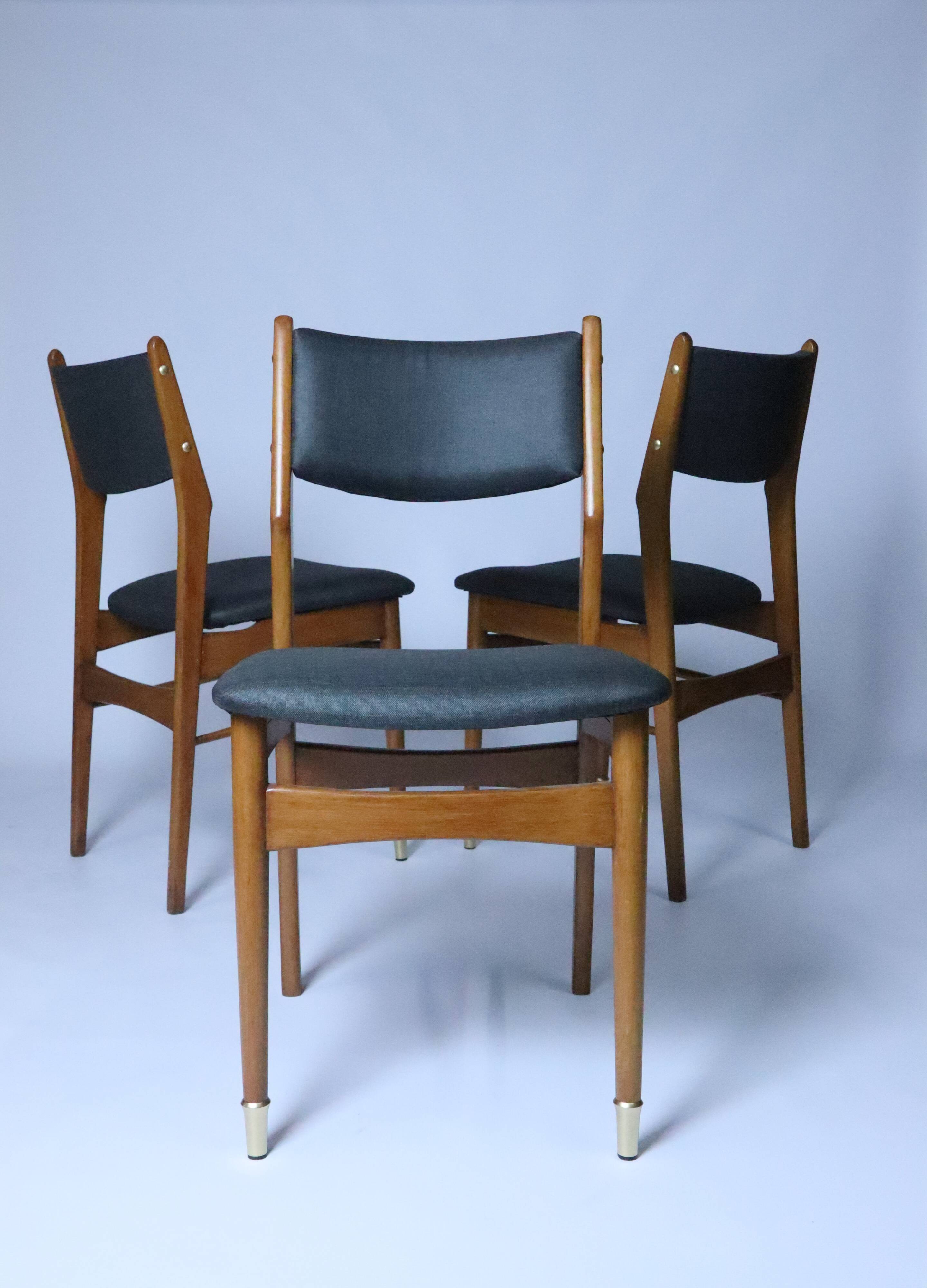 Lot de 6 chaises scandinaves pour salle à manger, tissu gris acier, facile d'entretien