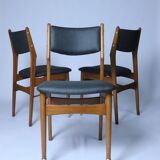 Lot de 6 chaises scandinaves pour salle à manger, tissu gris acier, facile d'entretien