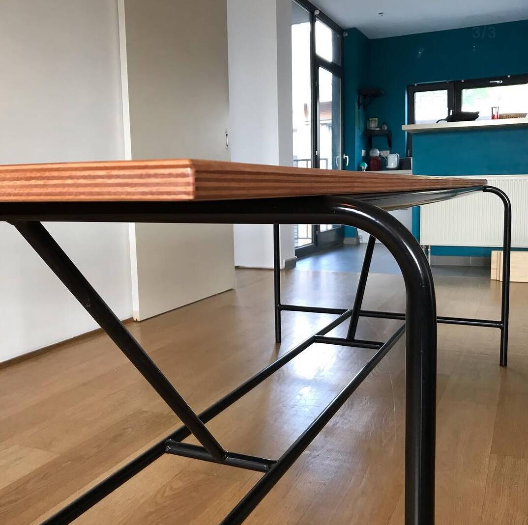 Dining table designed by a cabinetmaker - industrial style / unique piece