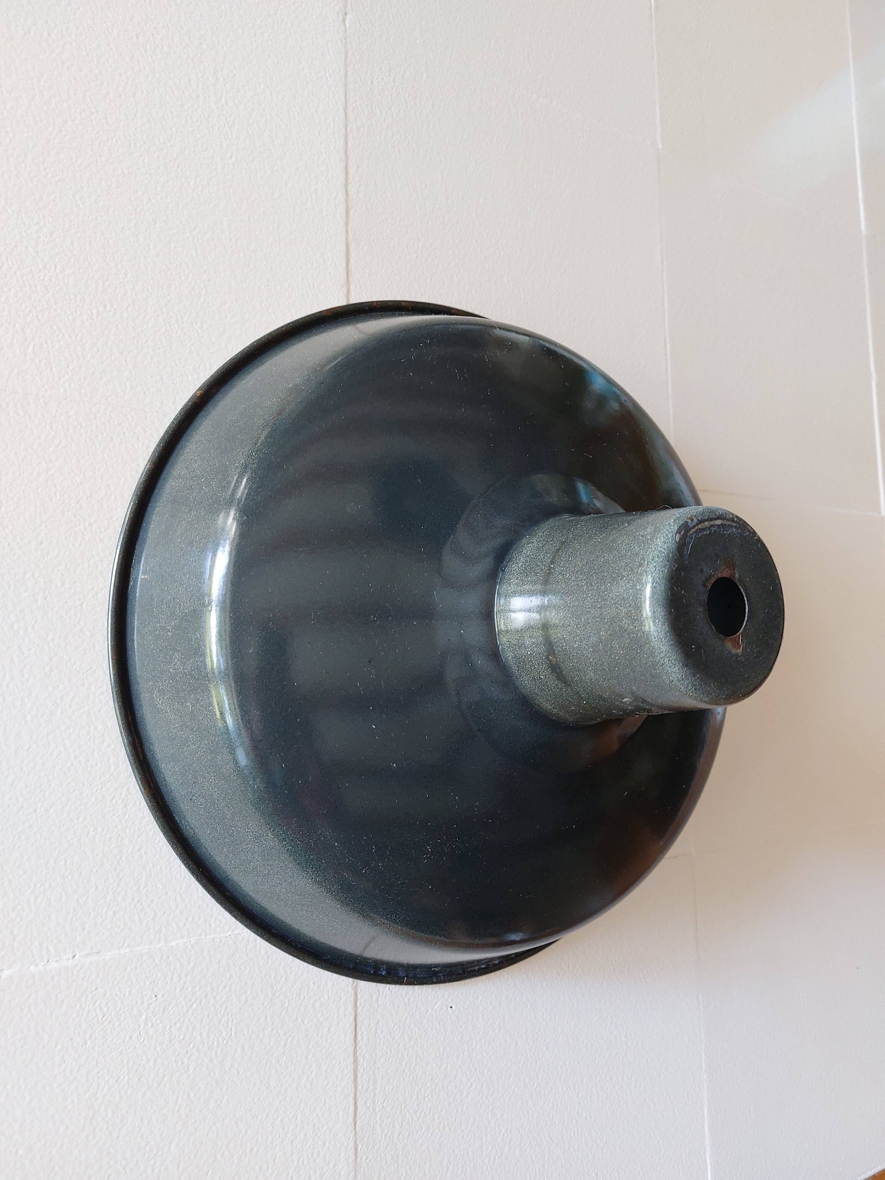 lampshade in enamelled sheet metal, anthracite grey