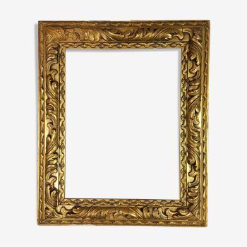 Old frame style Louis XV wood &gilded stucco 46x39 leaf 36x28cm