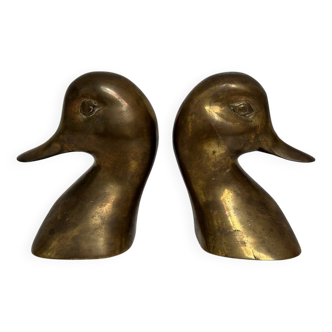 Serre livre canard en laiton vintage