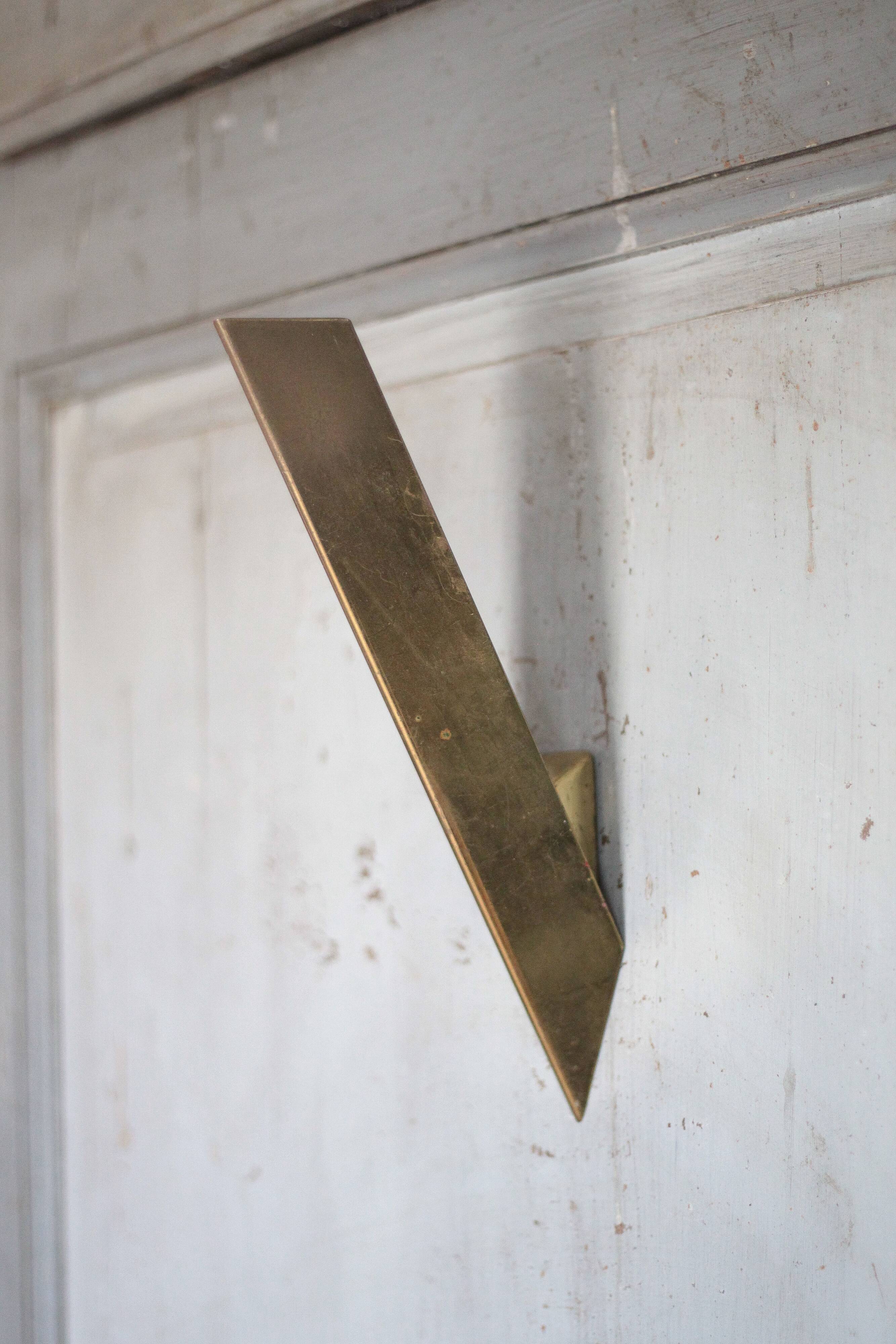 Vintage J.T. Kalmar wall sconces, brass wall lights, modernist.