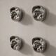 Space age set of 4 chrome plastic coat hangers, Olaf Von Bohr, Kartell Ital