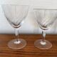 2 engraved glass wine glasses 9 cl and 6 cl