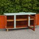 Art Deco sideboard in solid wood – Verdigris – 140 cm