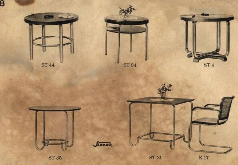 Functionalist Table ST44 by Robert Slezák, 1930-40s