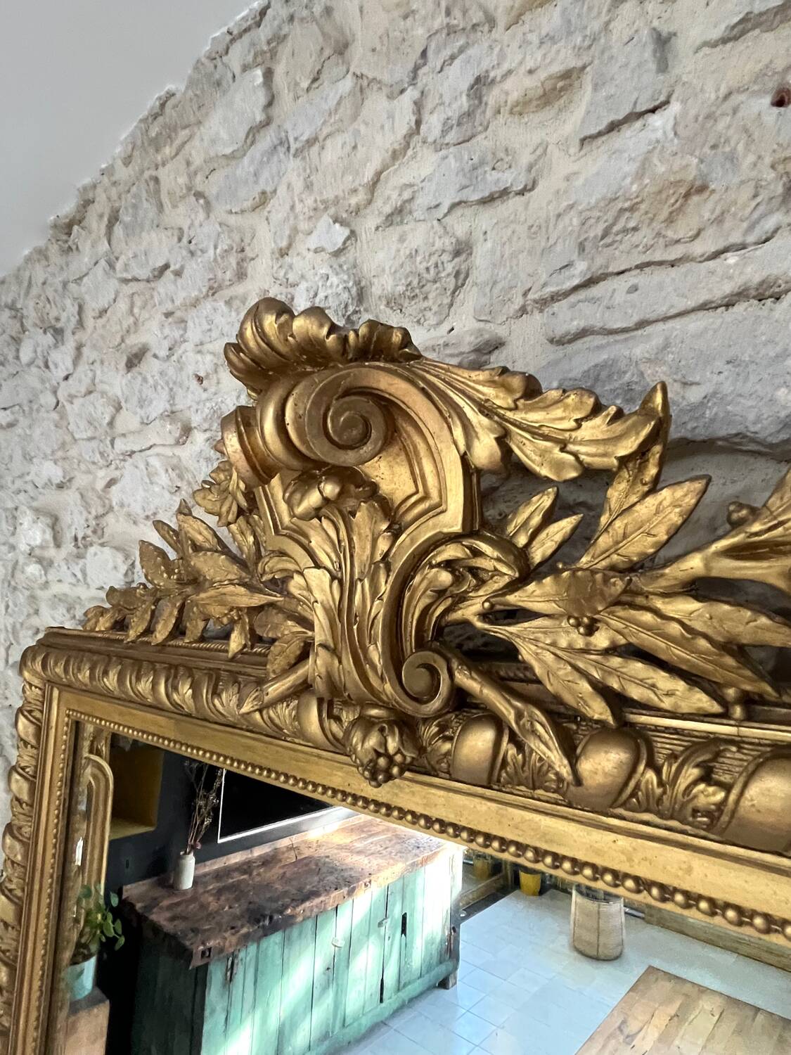 Masterpiece mirror 233cm/134.5cm gilded with gold leaf, Napoleon III period
