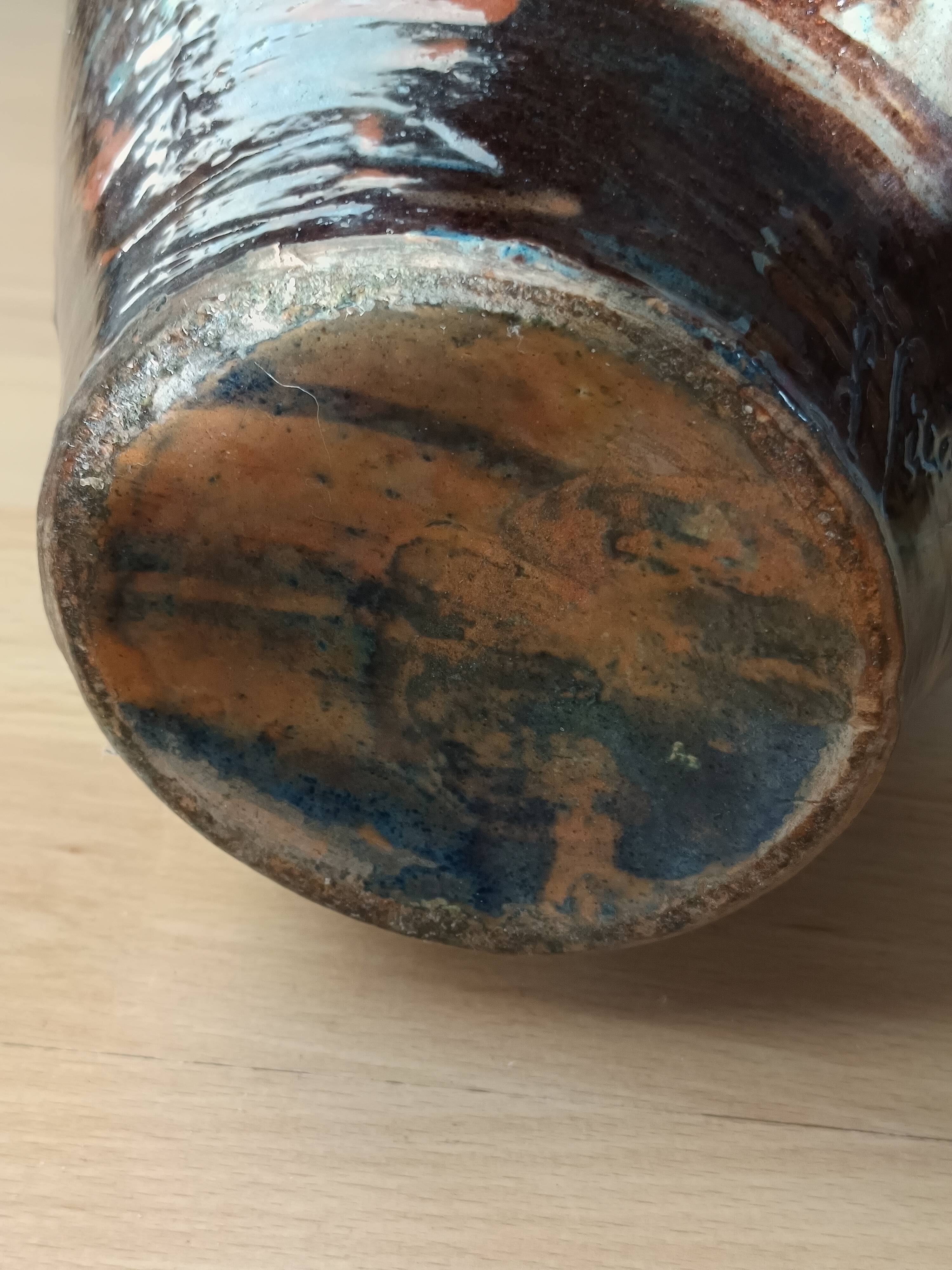 glazed ceramic vase 1920 signed François Sicard Vallauris