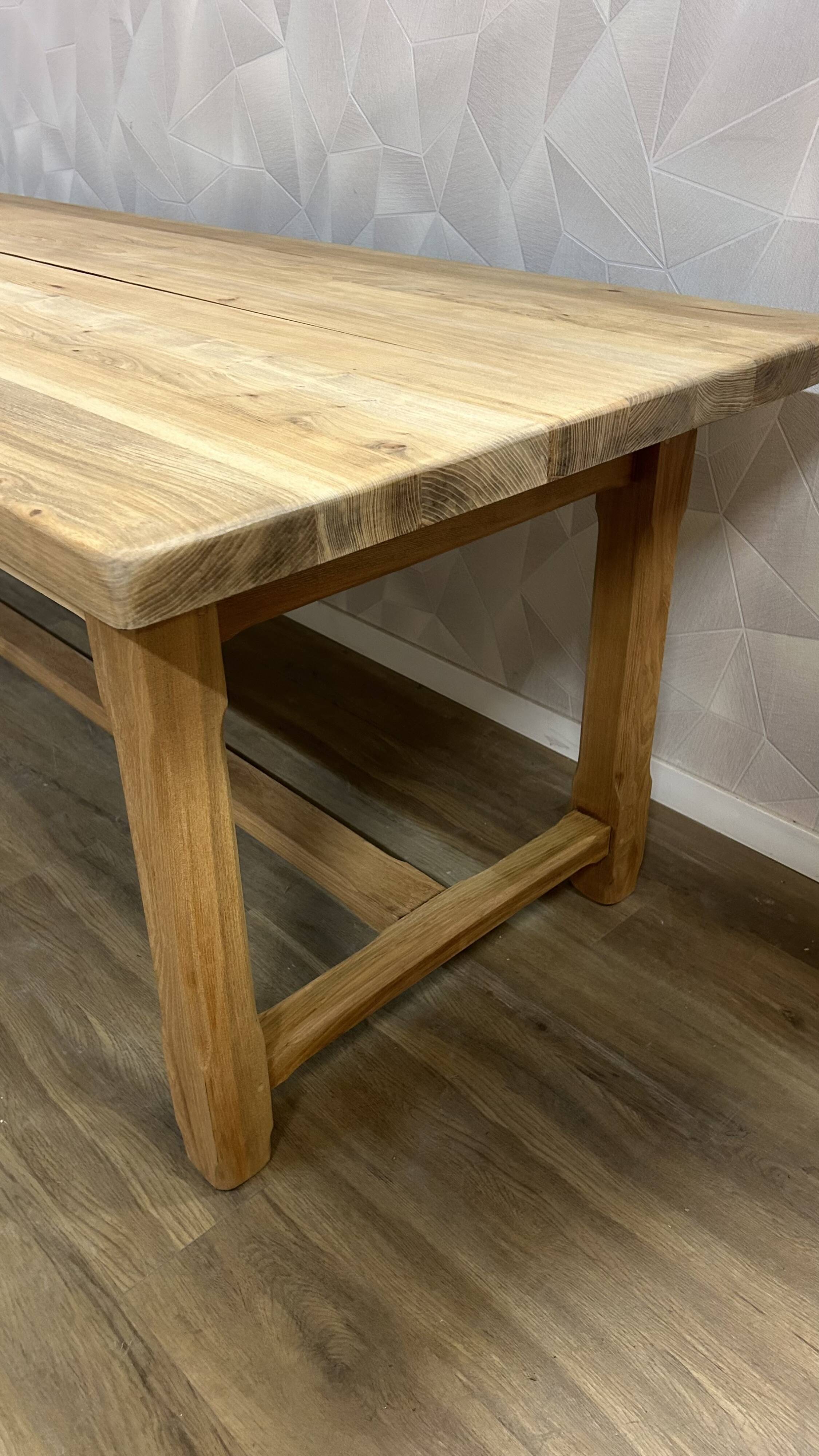Solid walnut farmhouse table, stripped and varnished
