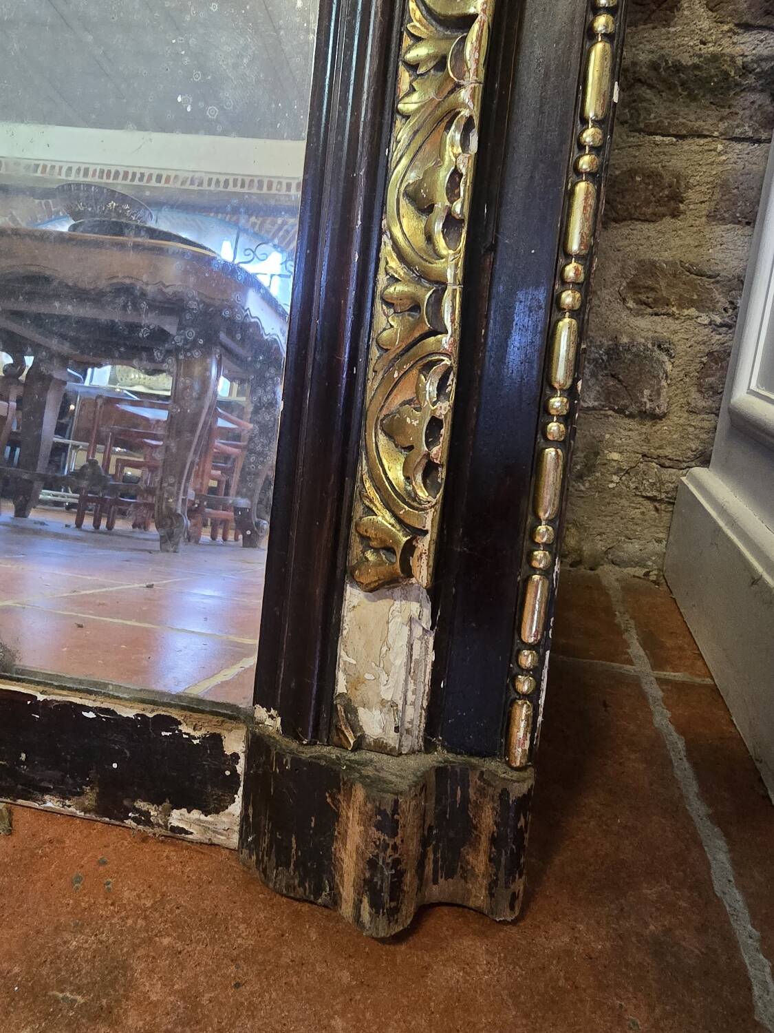 Napoleon III style panoramic mirror