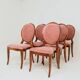 Dining chairs set of 6 powder pink medallion