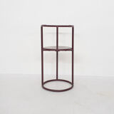 Bordeaux red metal circle Bauhaus style chair