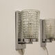 Wall lamps in worked glass and chromed metal, Italy 70's