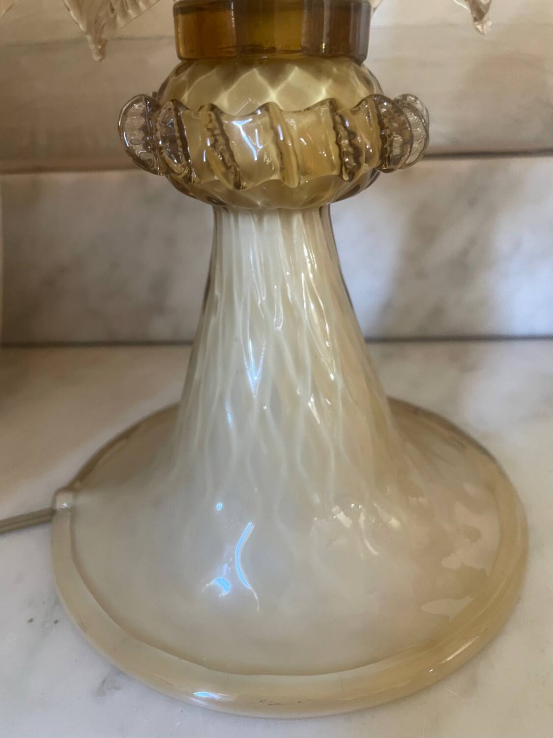 Paire de lampes de chevet en verre de Murano