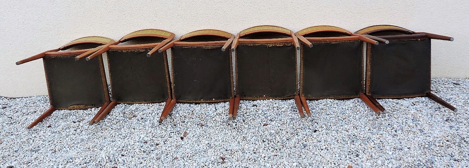 Set of six dining room chairs style scandinavian 1970