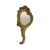 Old Gold Hand Mirror Make Up Mirror Classic Baroque Style