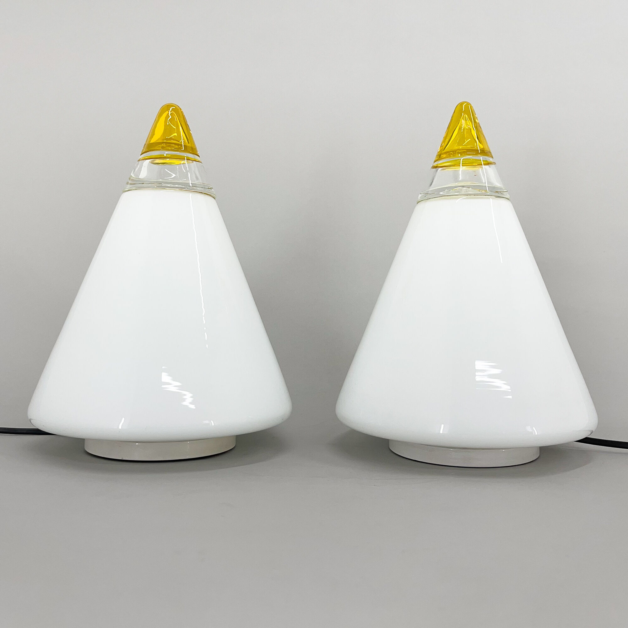 Pair of Vetri Murano table lamps by Giusto Toso, 1970's