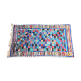 Tapis boucharouite bleu damier 117x200